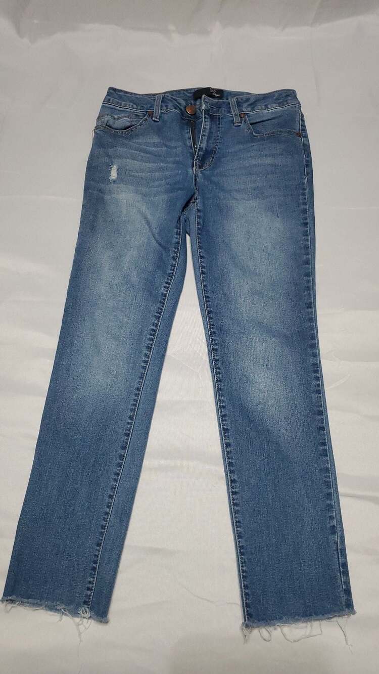 1822 Denim Women's Mid Rise Raw Hem Straight Leg Jeans Size 6